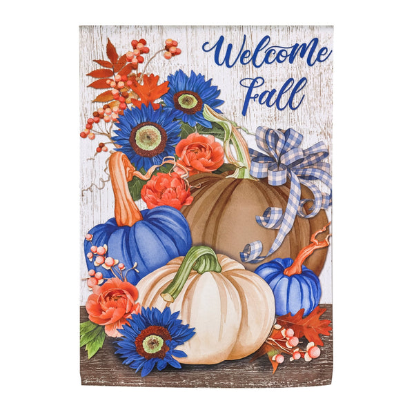 Welcome Fall Neutral House Suede Flag - The Flag Lady