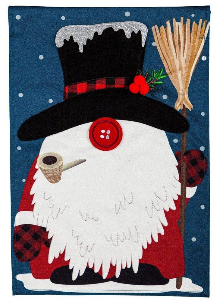 Winter Gnome Linen Garden flag - The Flag Lady