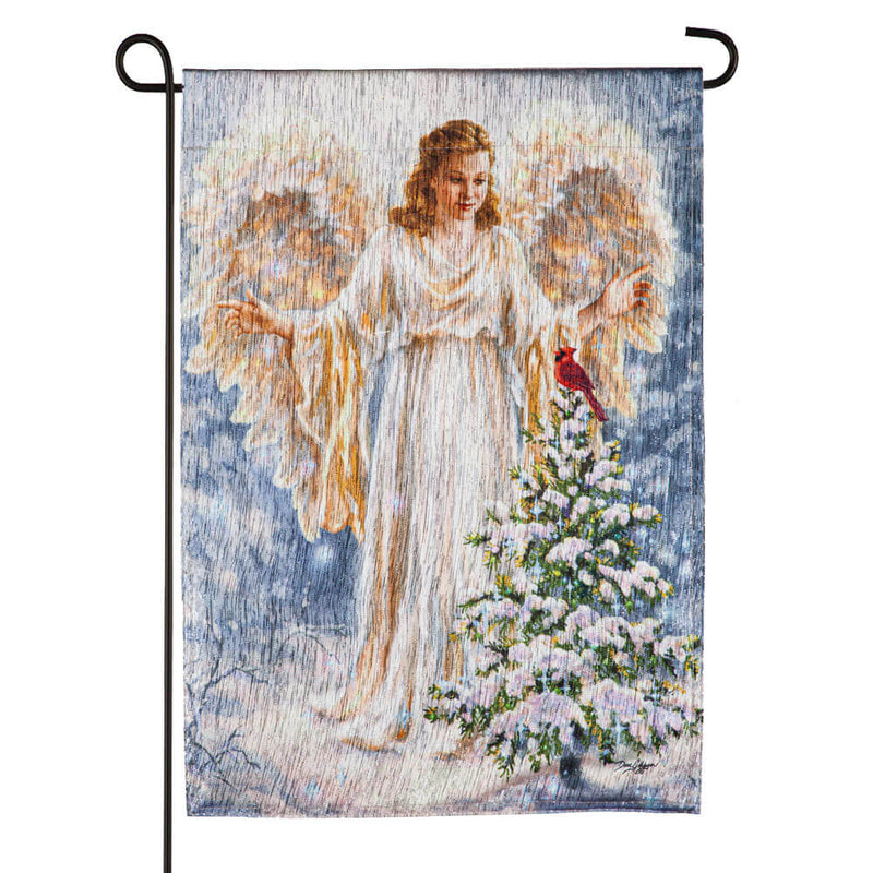 Woodland Glistening Angel Garden Flags - The Flag Lady