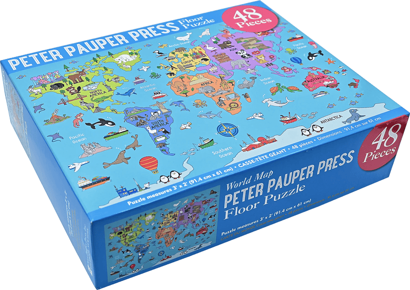 World Map Floor Puzzle (48 Pieces) - The Flag Lady