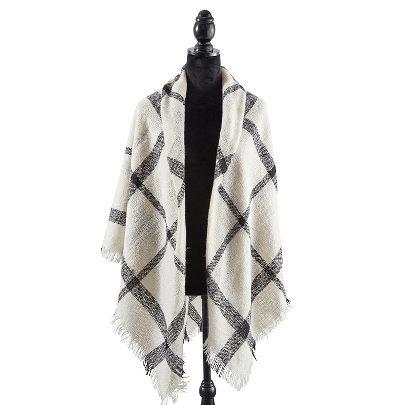 Wrapped in Love Scarf - Plaid, Grey, Blush - The Flag Lady