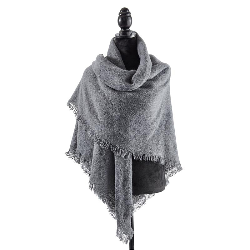 Wrapped in Love Scarf - Plaid, Grey, Blush - The Flag Lady