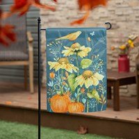 Yellow Finch and Sunflowers Suede Garden Flag - The Flag Lady